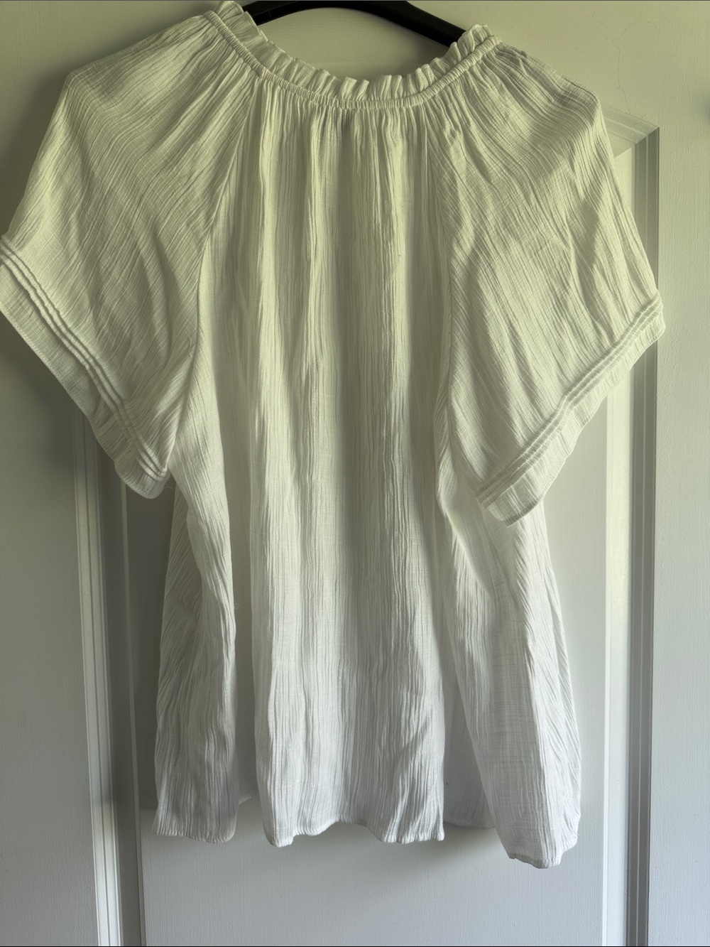 Wonderly White Ruffled Henley Tunic - Picture 7 of 9